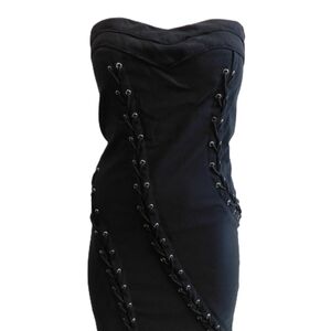Poetry Clothing Black Strapless Bodycon Dress Sz MD